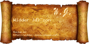 Widder Jázon névjegykártya